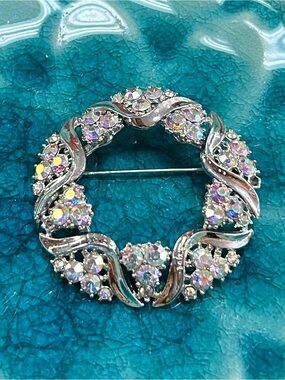 Dazzling AB Rhinestone Brooch Vintage